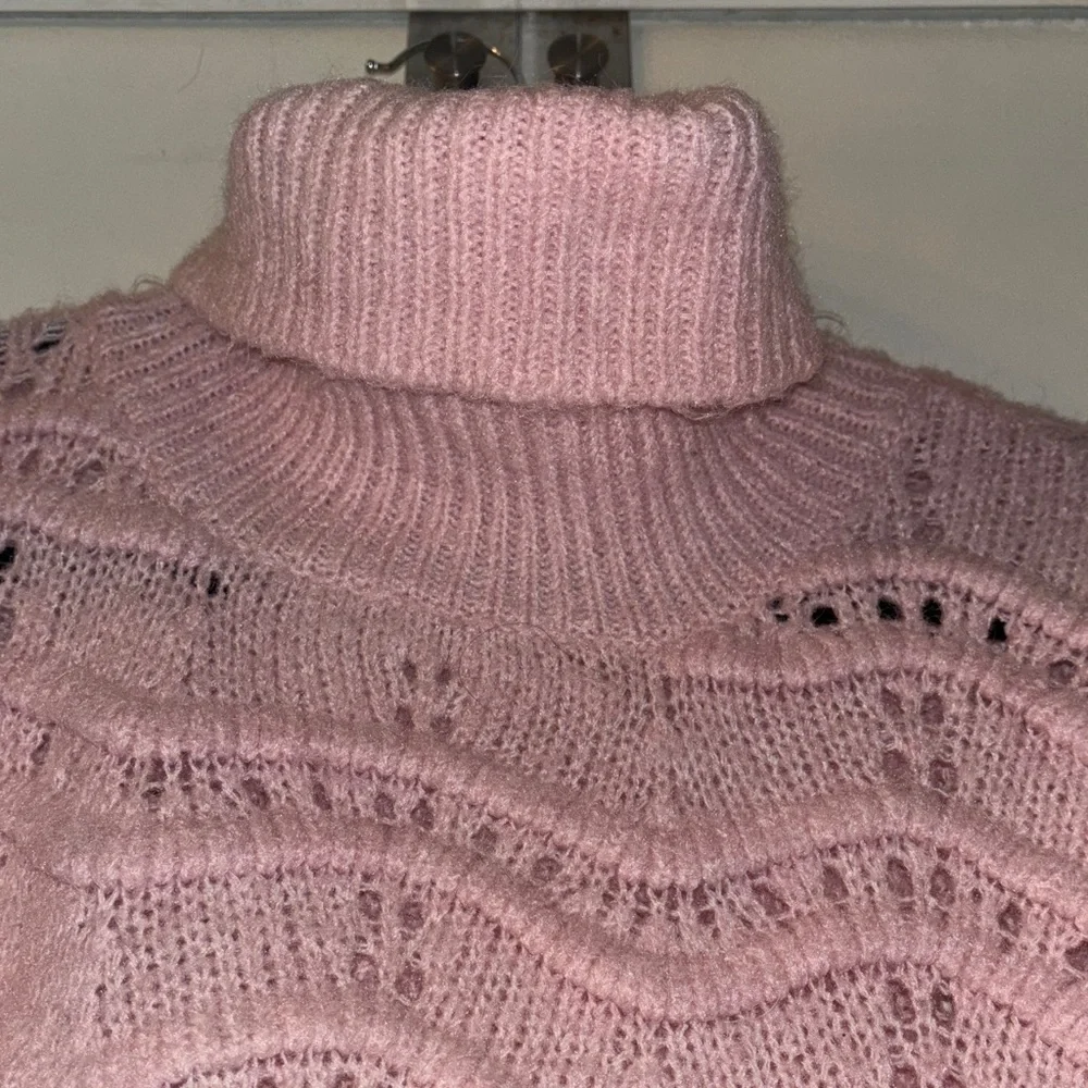 FRNCH Oversized Soft Pink Turtleneck Sweater
